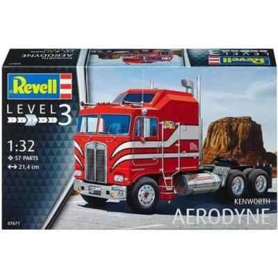 REVELL KIT  1:32 CAMION  KENWORTH AERODYNE LUNGHEZZA 21,4 cm PARTI 57      07671 - Immagine 1 di 2