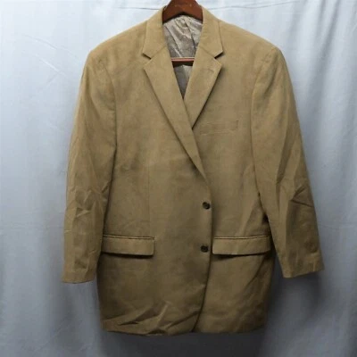 Chaqueta Blazer Abrigo Deportivo Chaps 48 Largo Beige Caqui Gamuza 2 Botones Foto 1 de 4
