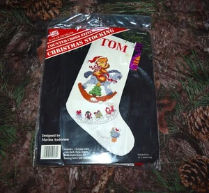 Medias de Navidad de punto de cruz contadas diseño banar de colección oso de peluche caballo 50536 - Imagen 1 de 2