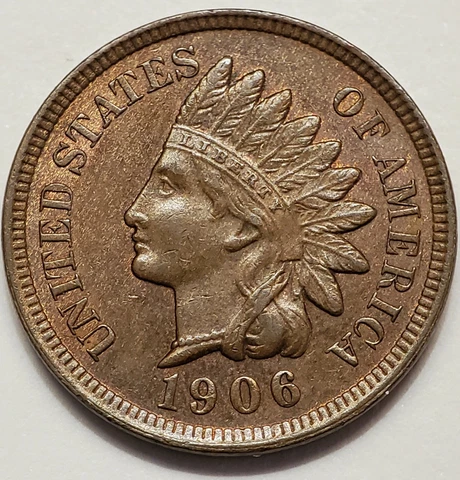 U.S. 1906- Indian Head Cent - 1c - RPD/MPD Snow-14 Mint Error Variety!!! Cover