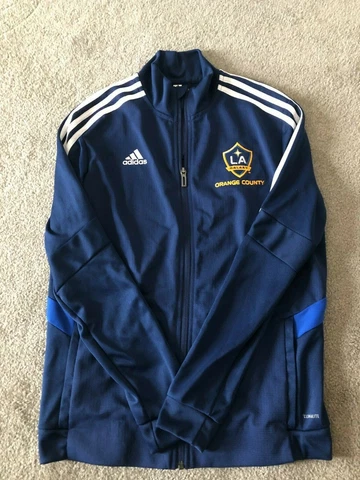 Women's Adidas LA Galaxy Travel Track Jacket RARE OC Soccer Climalite Blue $79 Cover