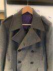 HOLLAND ESQUIRE Coat Cashmere Wool Coat GREY 42” Winter Slim Overcoat Long MEN