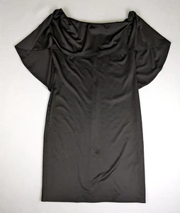 Grace Karin Women's Dress Size XL Black Batwing Cape Stretch Knit Off Shoulder - Picture 1 of 12
