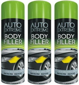 3 X 300ML NEW AUTO EXTREME SPRAY BODY FILLER WITH HIGH BULKING PRIMER .