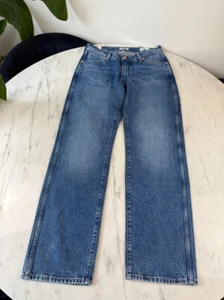 Wrangler Cowboy Jeans Womens W28 L32 Denim Low Rise Zip Fly Lasso Lagoon Blue - Picture 1 of 8