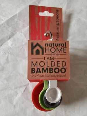 Natural Home Brand Molded Bamboo Measuring Spoons (1TBSP+ 1tsp+ 1/2tsp+ 1/4tsp) - Image 1 of 3