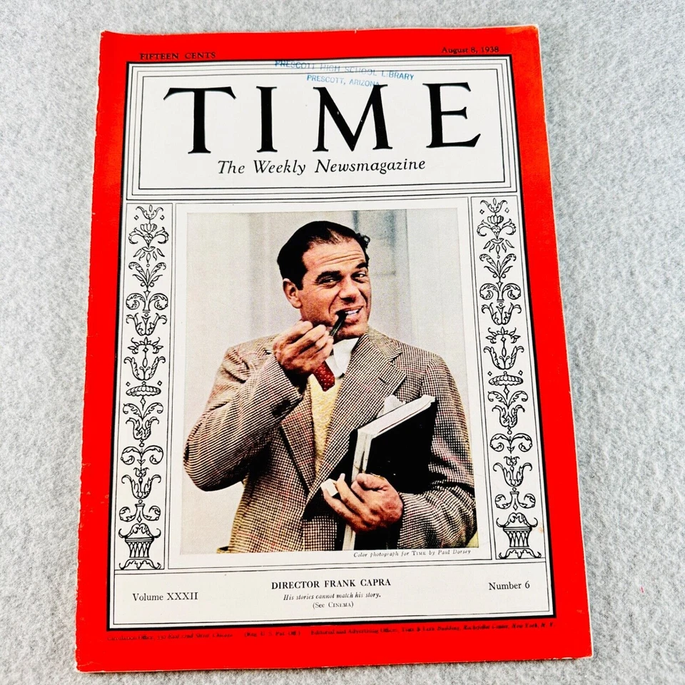 Time Magazine August 8 1938 Director Frank Capra - Image 1 of 4