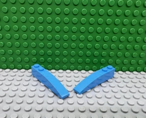 Lego 2 Dark Azure 6x1 Curved Smooth Slopes brick block NEW - Picture 1 of 1