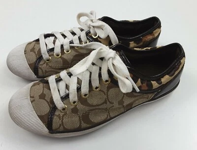 Zapatillas deportivas Coach Signature para mujer Zorra caqui leopardo moda talla 7B Foto 1 de 4