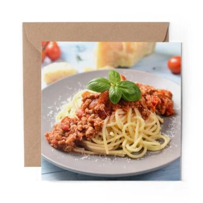 DV DESIGN 1 x Blank Greeting Card Italian Spaghetti Bolognese Italy #45417