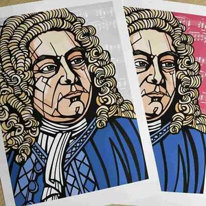 Impresión HANDEL, obras de arte de calidad de archivo, compositor clásico, música clásica - Imagen 1 de 11