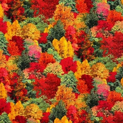 Elizabeths Studio — стеганые одеяла для сбора урожая — осенние деревья — 309E-MLT, ткань BTY - Изображение 1 из 2