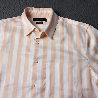 Urban Outfitters Button Shirt Mens S Small Petite Short Sleeve Striped Polyester - Image 1 of 4