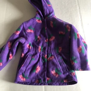 Basic Editions Vtg Girls Purple Rose Floral Reversible Jacket Sz 6 A1313 - Picture 1 of 6
