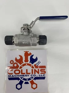 TechLine 2000 WOG Threaded Ball Valve Locking Handle 316 Stainless Steel 1/2" - Picture 1 of 6