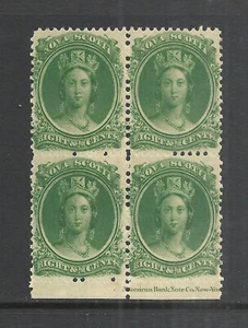 NOVA SCOTIA SCOTT 11 MNH BLOQUE/4 - 1860 8.5c EDICIÓN VERDE CV $60.00 - Imagen 1 de 2