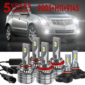 For Cadillac SRX 2010-2016 F5 LED Headlight High Low Beam+Fog Light Bulbs Combo - Imagen 1 de 16