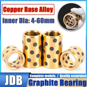 JDB Oilless Graphite Lubricating Brass Linear Bearing Bushing Sleeve ID 4mm~60mm - Picture 1 of 272