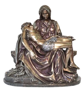 Veronese Bronze Figurine Pieta sculpture Michelangelo Statue Jesus Christ - Picture 1 of 1
