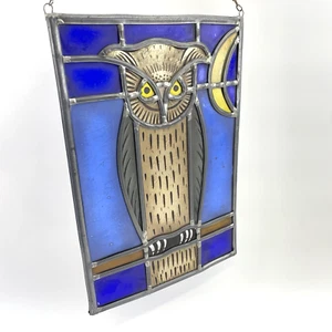 Buntglas Fensterbild Eule | Bleiglas | 35x23 cm | Vintage Deko - Bild 1 von 9
