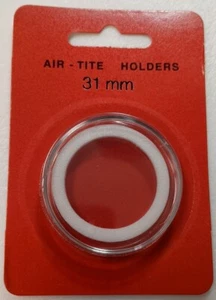 GENUINE 31mm WHITE RING AIR-TITE CAPSULE (HOLDER) FOR COIN, AIRTITE - NEW RETAIL - Picture 1 of 2