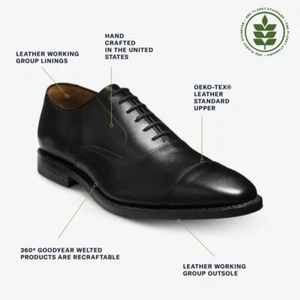 Allen Edmonds Para Hombre Park Avenue Puntera Gorra Oxford Zapato de Vestir Cuero Negro Talla 10 - Imagen 1 de 11