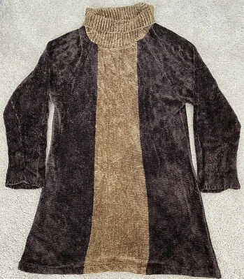 Винтажный женский свитер-туника с водолазкой Henri Bendel размер средний коричневый - Изображение 1 из 3