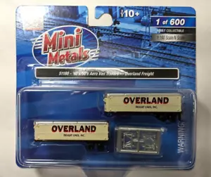 N-Scale   CMW Mini Metals # 51189 40'/50's Aero Van Trailers OVERLAND FREIGHT - Picture 1 of 3