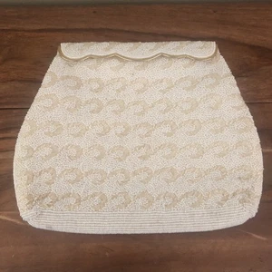 Handmade Vintage Glass Beaded Sequin Clutch Evening Bag Art Deco Hong Kong Flip - Picture 1 of 18
