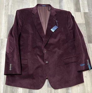 Stafford Men’s Corduroy Sport Coat, Size 60 Big And Tall NWT Red Burgundy - Picture 1 of 7