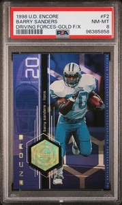 1998 Upper Deck Encore #F2 Barry Sanders Driving Forces - Gold F/X PSA 8 - Bild 1 von 2