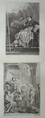 Papst Gregor I. Madonna mit Kind Fragonard Saint-Non 2 Aquatinta-Radierung 1773 - Bild 1 von 4