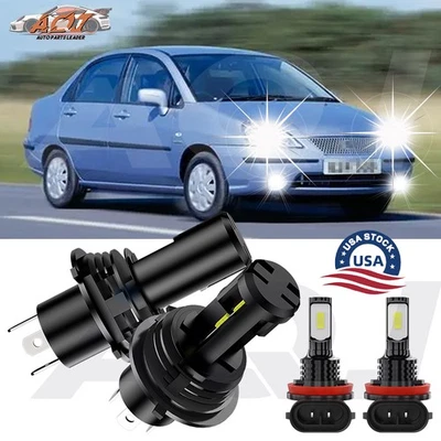 For Suzuki Aerio 2002-2007 bright LED Headlight + Fog Light Bulbs Combo Kit - Image 1 of 4