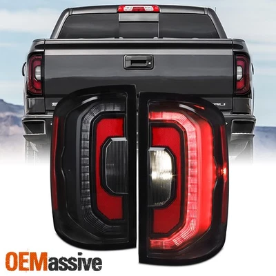 For 2014-2018 GMC Sierra 1500 LED Tail Light Black OE Style Rear Lamp Assembly - Image 1 of 4