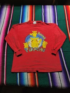 Vintage Pokemon Pikachu 1999 Nintendo Long Sleeve T-Shirt Size Youth Large - Picture 1 of 9