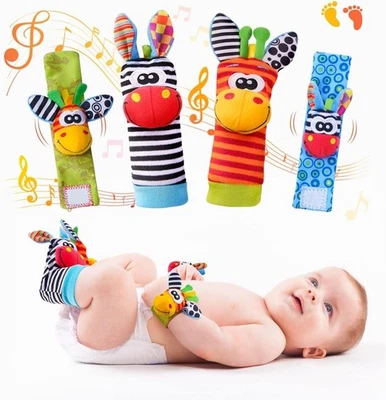 Premium Cotton Baby Rattles Set Hand & Foot Sensory Toys for Newborn Brain - Image 1 of 4