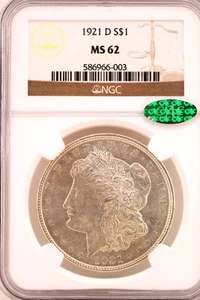 1921-D Morgan $1 NGC MS 62 CAC Early Stage VAM-1B "Capped R". - Picture 1 of 10