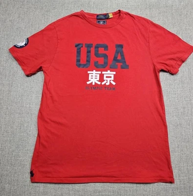 Футболка олимпийской команды США для мальчиков размер XL красная Tokyo 2020 футболка поло Ralph Lauren - Изображение 1 из 4