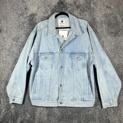 Vintage Pepsi Jacket Mens XL Light Blue Denim Button Up Logo Nothing Else 90s - Image 1 of 4