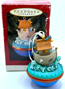 1996 HALLMARK Christmas Ornament - JOLLY WOLLY ARK - In Original Box - Picture 1 of 5