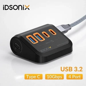 USB-C 4-Port Hub USB 3.2 High-Speed Adapter 10Gbps Splitter für PC Laptop UK - Bild 1 von 7