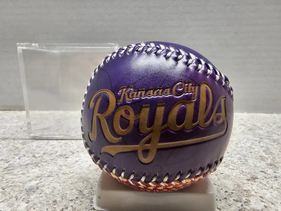 Kansas City Royals MLB 2013 Rawlings Baseball Purple & Pink In Case - Image 1 of 4