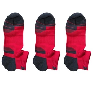 3 Pairs Under Armour UA Performance Tech LOW CUT Socks RED Men’s LARGE - Picture 1 of 1