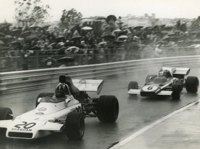 Gran Premio de Mónaco 1972 Ferrari Ickx/Brabham Hill fotografía del período. Foto 1 de 2