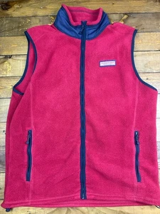 Vineyard Vines Fleece Weste Herren M rot Marthas Weinberg Taschen - Bild 1 von 6