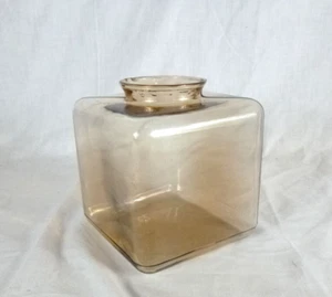 Lámpara Cubo Cuadrada Vidrio Ahumado Años 70 De Colección Lámpara Pantalla 5.75" - Imagen 1 de 12