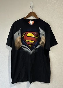 Superman Shirt Adult Size XL Black NWT Graphic Tee Short Sleeve Mens - Picture 1 of 7