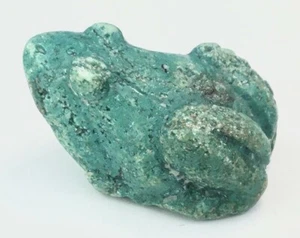 Türkis Frosch Handarbeit Vintage Sammlerstück Fetisch Figur 39g - kostenloser Versand - Bild 1 von 6