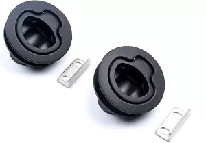 Mxeol Marine Slam Latch Black Flush Pull Slam Latch Round Plastic Pair New C6 - Picture 1 of 8