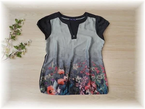 Mexx * hübsches glattes Satin Ballon Shirt mit Wiesen-Blumen-Print * Gr. 38 / M - Bild 1 von 9